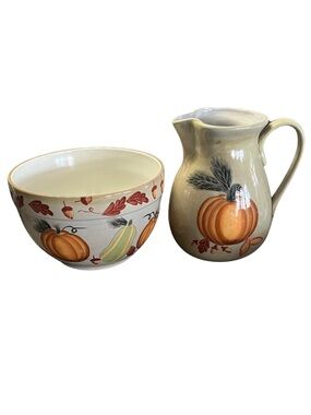 Fall Harvest Bowl & Pitcher